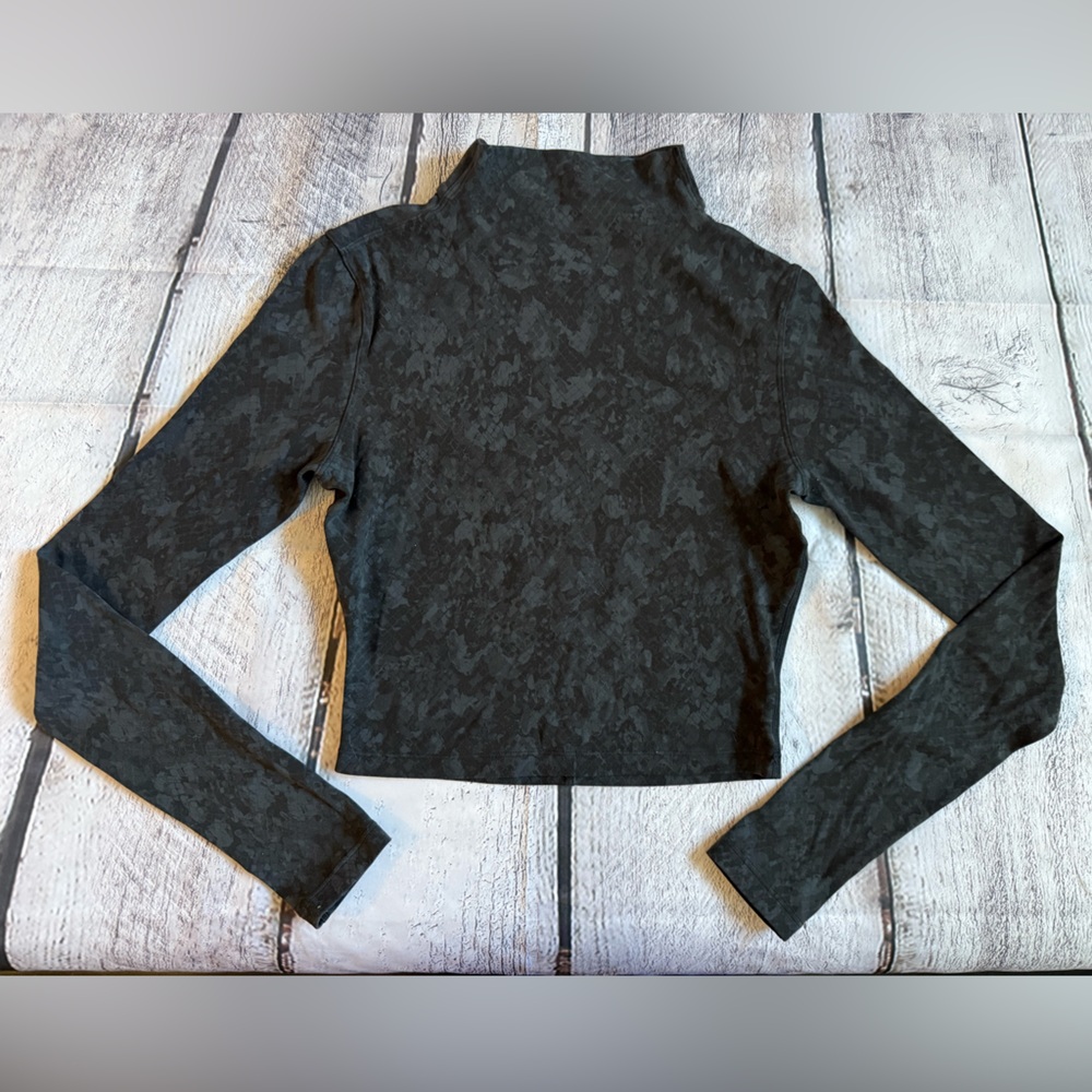 Snake print mock neck